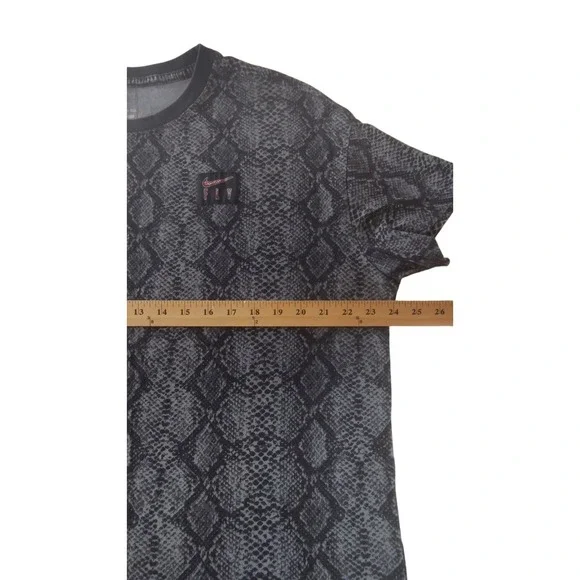 Nike Fly T-Shirt Snakeskin Print Pattern Black Gray Hip Hop Hoops Mens XL Loose - Picture 4 of 8